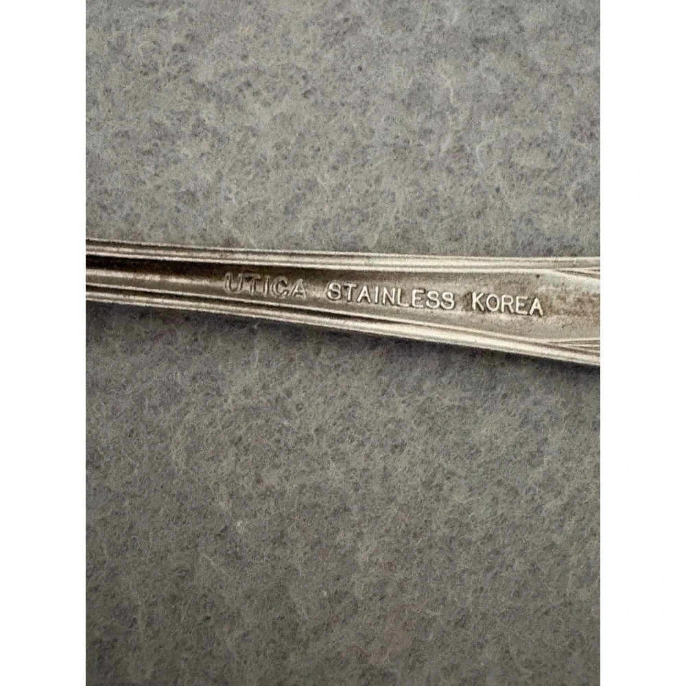 Utica Stainless Steel Flatware Set 37pc Floral Pattern Silverware Korea Vintage